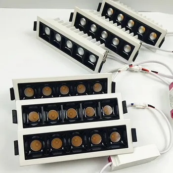 

3Wx5 Warm Cold White Led line lamp hotel strip wash wall line spotlights 15W indoor recessed Led Down light AC85~265V