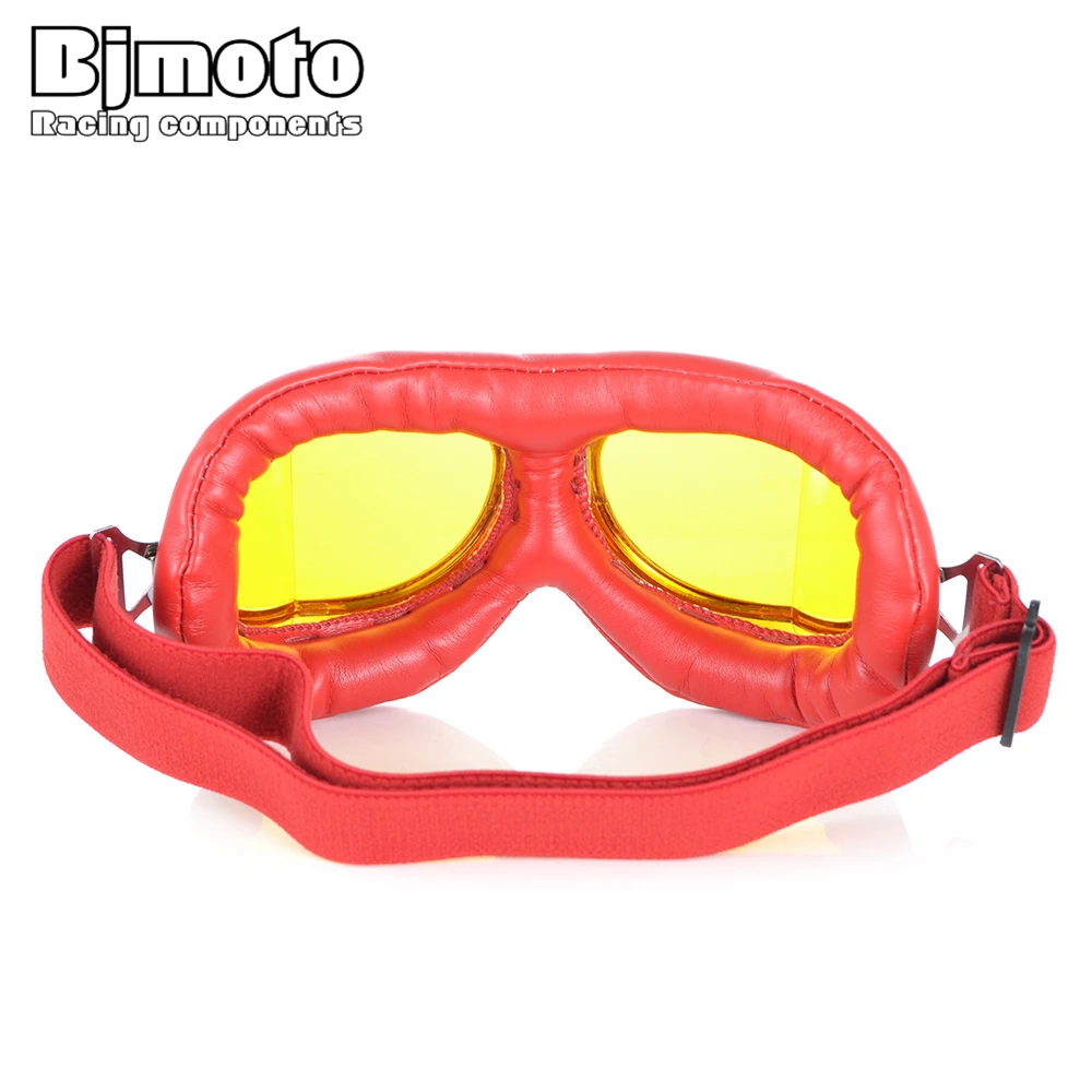 BJMOTO очки для мотоциклетных шлемов Мотоцикл Винтажные кожаные очки крейсер Складной езда велосипед Велоспорт очки
