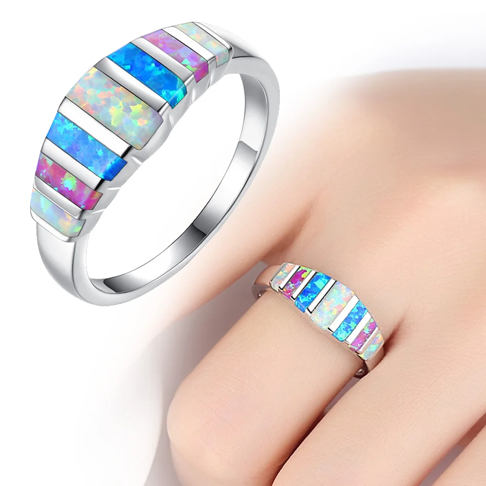 Модные женские Кольца FDLK с имитацией радуги, обручальные кольца на палец, украшения для помолвки, украшения DIY, размеры 6, 7, 8, 9, 10, 11