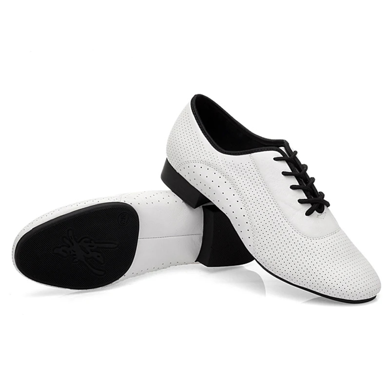 

USHINE BD93 New Professional White Heel 2.5cm Real Leather Square BD Dance Shoes Latin ballroom dance shoes men leather