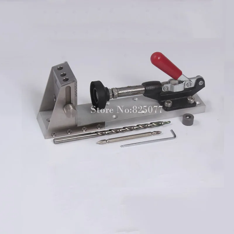 Pocket Hole Jig Kit Gr12Mov Mold Steel Heat Treatment With 9mm Step Drill Bit and Depth Stop Collar KF725