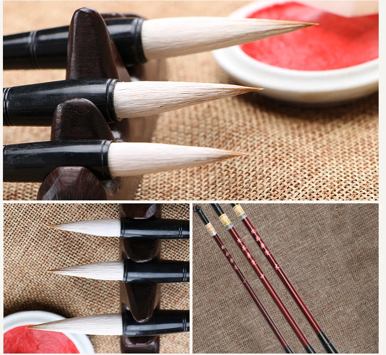 Caneta de Caligrafia Chinesa de Alta Qualidade de lã Especiais para a Prática de Caligrafia Doninha Vários Cabelos Escovas Grupo Amantes - 11 de lã doninha vários cabelos escovas set