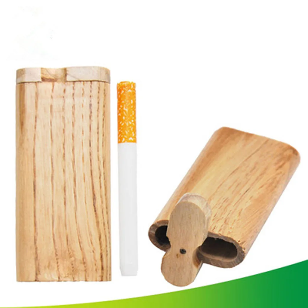 

cigarette box holder case Manual Wood Lid Slide Top Portable Cigarette Box Perfect Gift Wooden things #sx