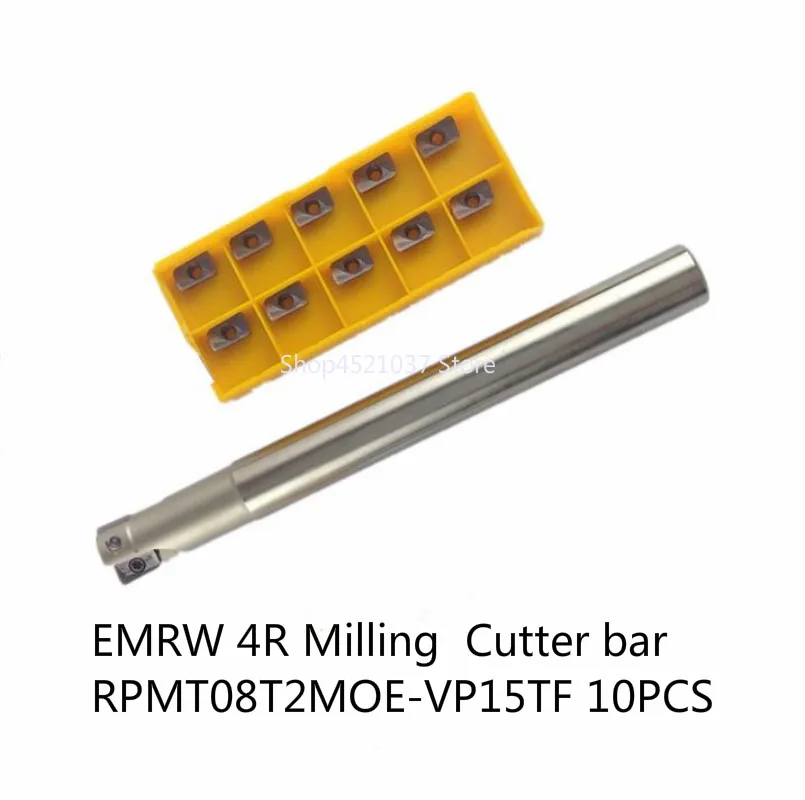

EMR C10 4R10 120 EMR C16 4R16 150 +10Psc RPMT08T2 Indexable Shoulder End Mill Arbor Cutting Tools, Milling Cutter Holder