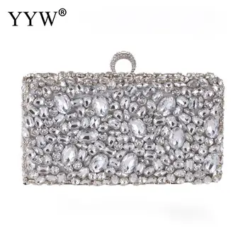 

Women Rhinstone Wedding Party Clutch Glitter Crossbody Shoulder Bags For Female 2019 New Fashion Evening Bag Small Purse