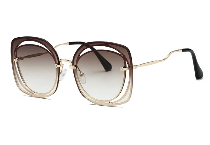 Женские Полые солнечные очки кошачий глаз, мужские модные квадратные очки UV400, винтажные очки Oculos 47618
