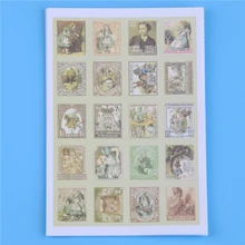 80 Pcs/lot (1 Bag) Diy Vintage Retro Stamp Stickers London Paris Prince Alice Sticky Scrapbooking Paper
