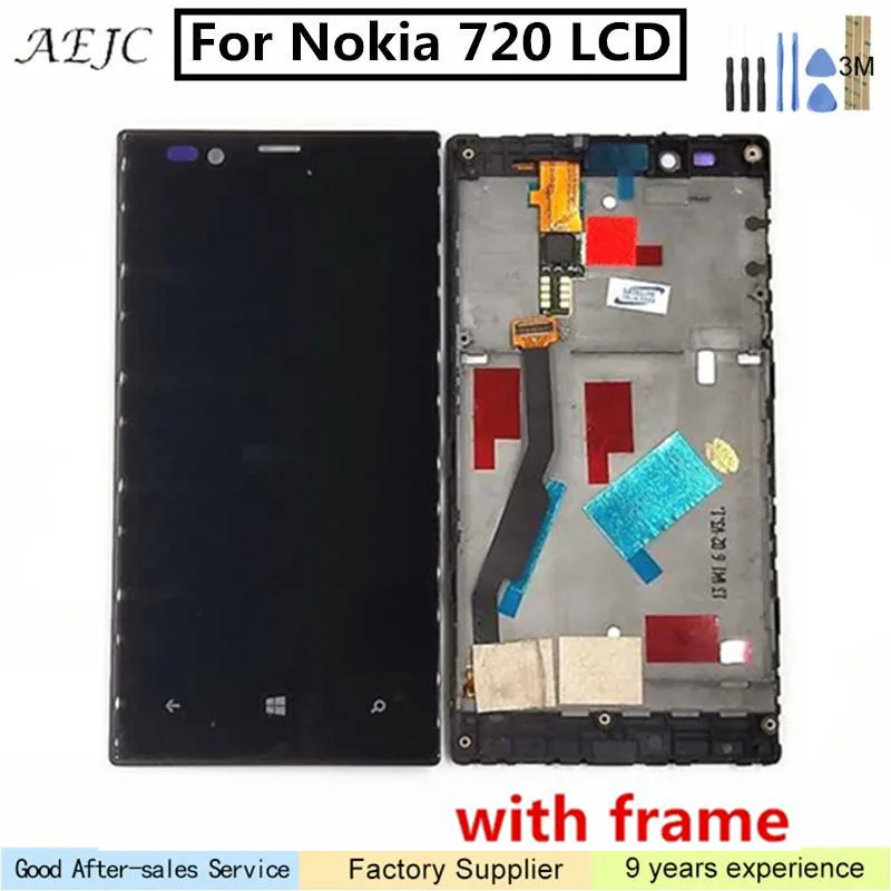 

For Nokia Lumia 720 N720 LCD Display with Touch Screen Digitizer Monitor Assembly Repair Replacement with Frame 4.3inch