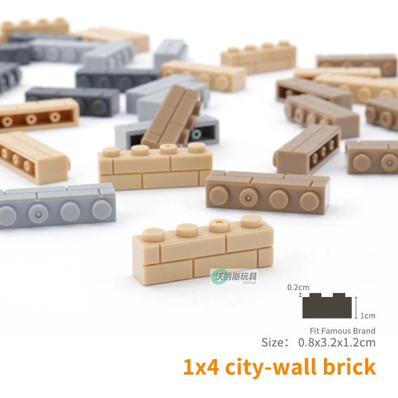 

moc tiles 15533 Brick Special 1 x 4 with Masonry Brick Profile Small Building Blocks parts DIY kids Toys fit legoingly 50pcs/set