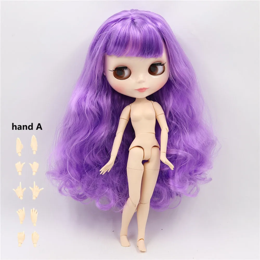 Blyth кукла Обнаженная 1/6 суставов тела фиолетовые волосы diy макияж 30 см bjd девушка подарок. № 7216 - Цвет: body A
