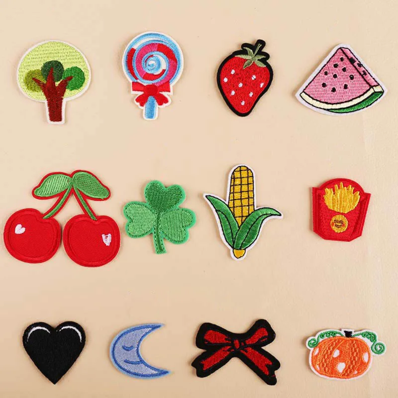 

1Pcs Fruit Food Embroidery Patch Heat Transfers Iron On Sew On Patches for Clothing Clothes Stickers Decorative Appliques 47269