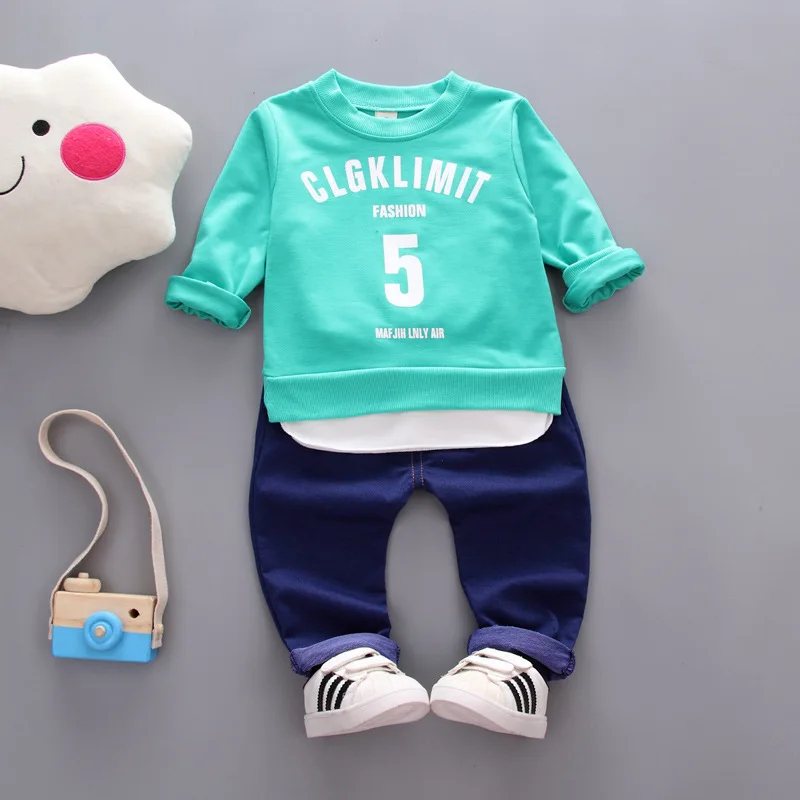 

Retail Children's Clothing Letter Pattern T-shirt & Bottom Boy's Set Fall Baby Boy 2 Pieces Sets