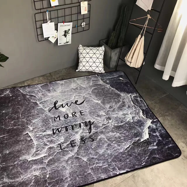 145x195cm Big Marble Pattern Carpet Rugs Anti Slip Carpets for Living