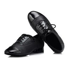Men Latin Dance Shoes Soft Outsole Lace Up Ballroom Tango Dance Shoes Men Dance Sneakers Legend Low Square Black