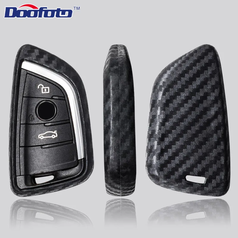 

Doofoto Car Key Case Key Cover Carbon Fiber Shell Case for BMW X5 F15 X6 F16 G30 7 Series G11 X1 F48 F39 Accessories Car Styling