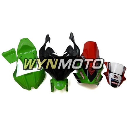 Выполните Обтекатели для Kawasaki ZX-10R ZX10R 2011- 11-15 лет Средства ухода за кожей комплект зеленый красный Чехлы для мангала кадров Панель средства ухода за кожей работы стекловолокна корпуса
