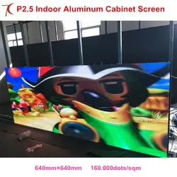P2.5 SMD Крытый полноцветный 640x640 мм Прокат рекламы экран шкаф стеновая панель led видео дисплей