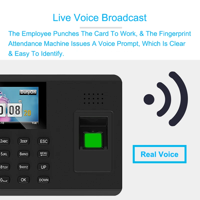 OULET Biometric Fingerprint TCPIP Attendance System Time Clock Recorder Attendance System Fingerprint Employees Device Reader   