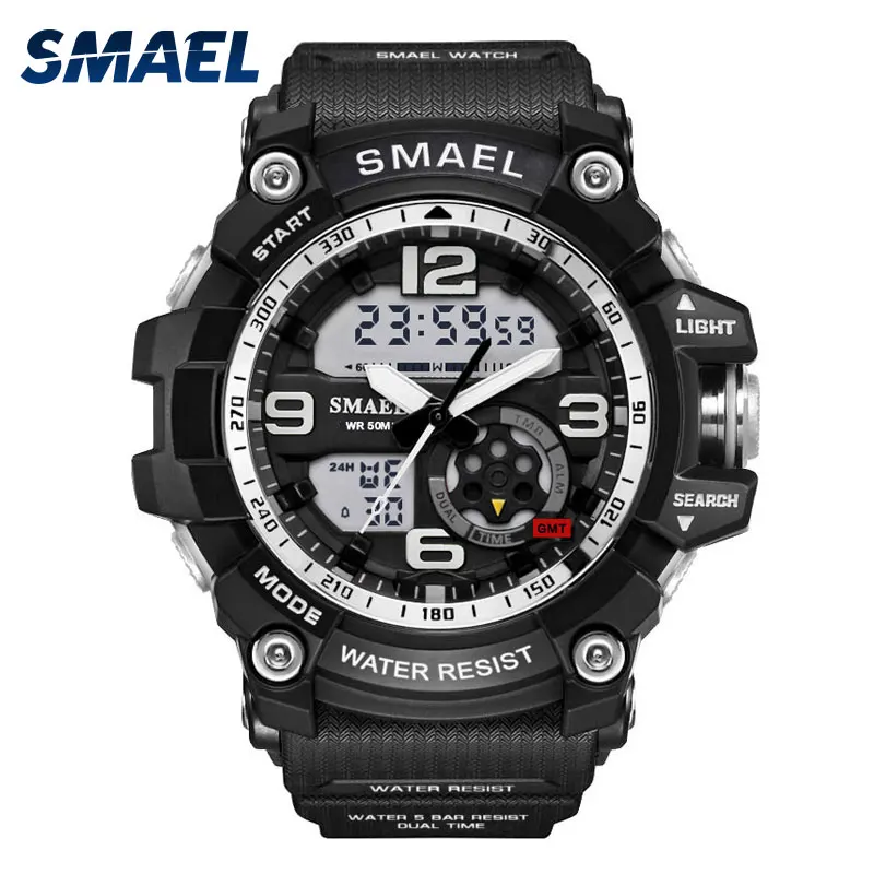 

Big Dial Army Military Watch Sport Men's Wrist Watch Digital LED Clock Dual Time Gift Men Watch Casual relogios masculinoWS1617
