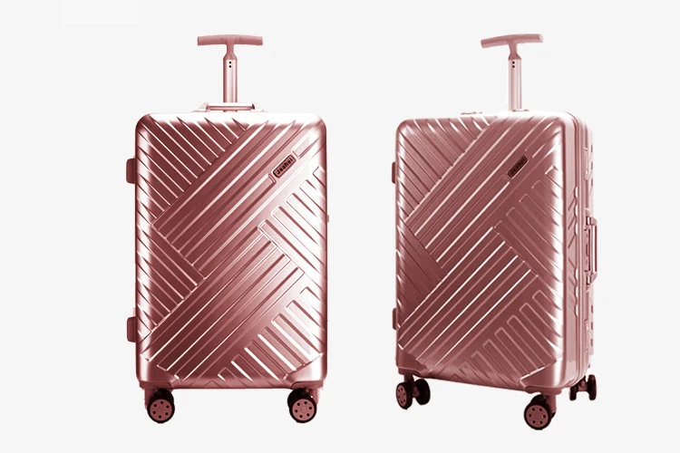 Мужской 20 24 дюймов модный бренд, чемодан на колесиках, алюминиевая рама, чемодан на колесиках, Жесткая Сторона, багаж, дорожные сумки с вращающимися колесами
