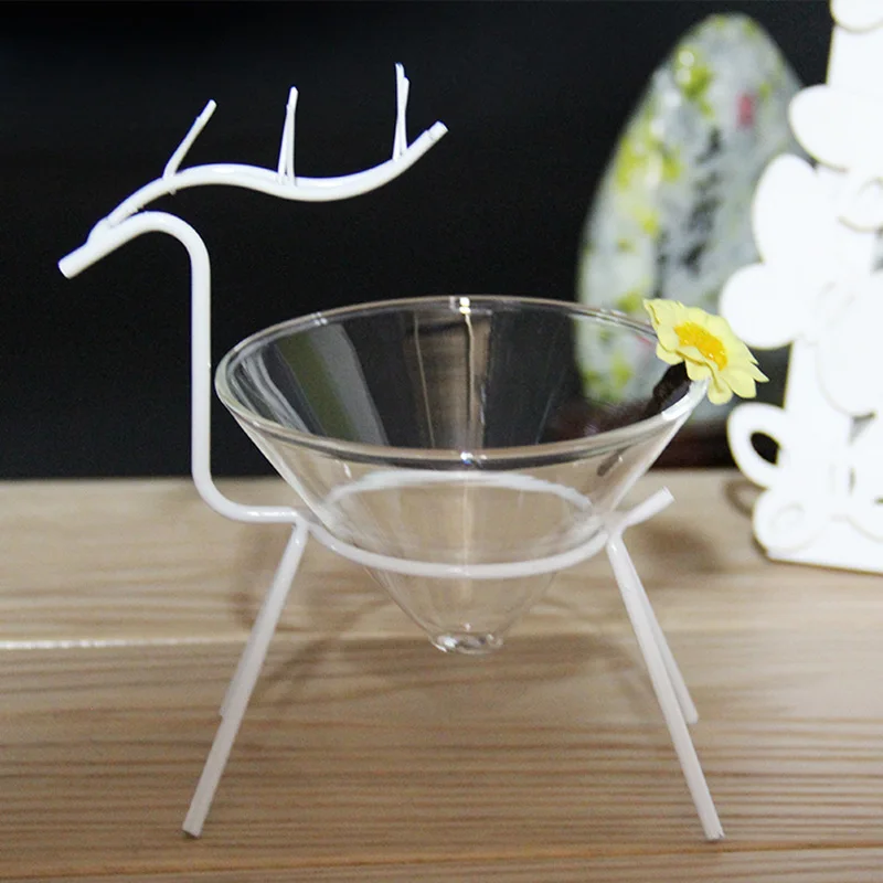 Transparent Glass Bowl Sushi Tray Wrought Iron Shelf Irregular Fruteira Tableware Bar Artistic Specialty Cooking Utensil 1pcs