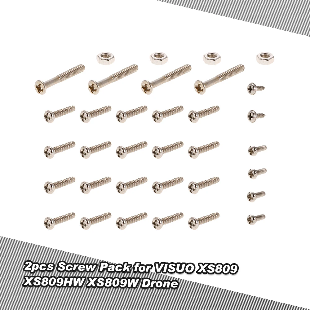 

GoolSky 2pcs Screw Pack Spare Parts Metal Screws for VISUO XS809 XS809HW XS809W Foldable Drone RC Quadcopter Dron Quad Parts