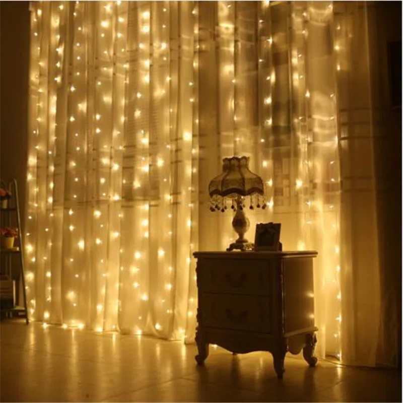 2*2Meter 180leds Curtain LED String Lights New Year Christmas Garlands Fairy Party Garden Wedding Decoration fairy 2 Colors 2*2Meter 180leds Curtain LED String Lights New Year Christmas Garlands Fairy Party Garden Wedding Decoration fairy 2 Colors