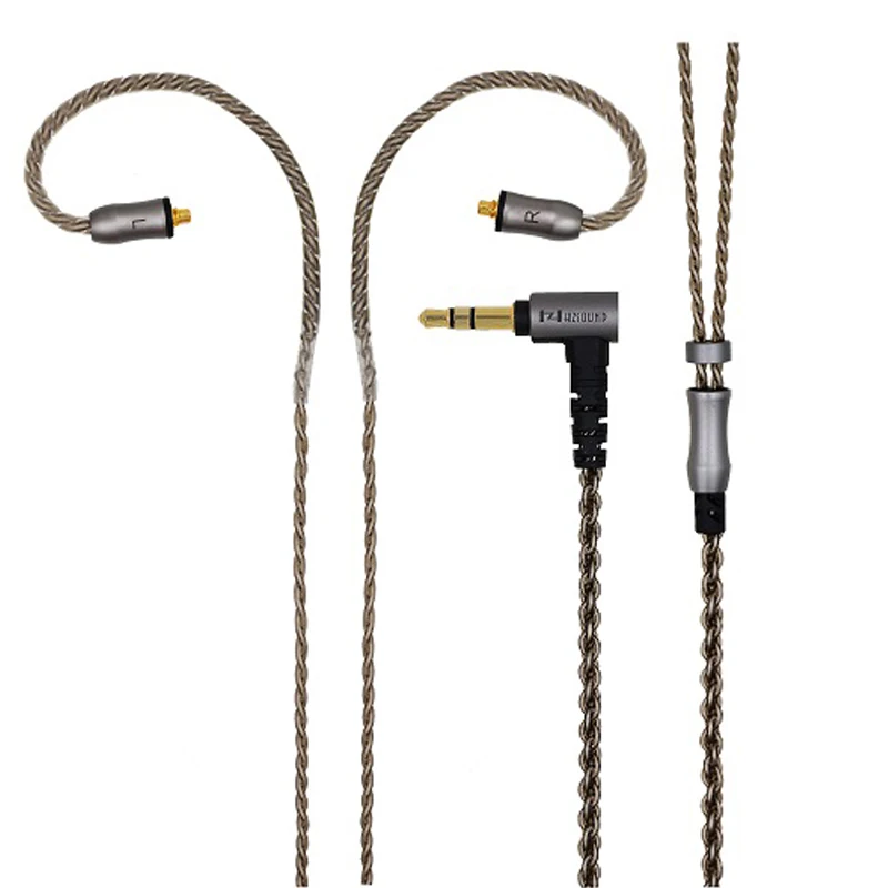 

Newest HZ High Quality audifonos 4-cell Single Crystal Copper Plated Silver Cable Earphone Upgrade MMCX Cable Earhook for shure