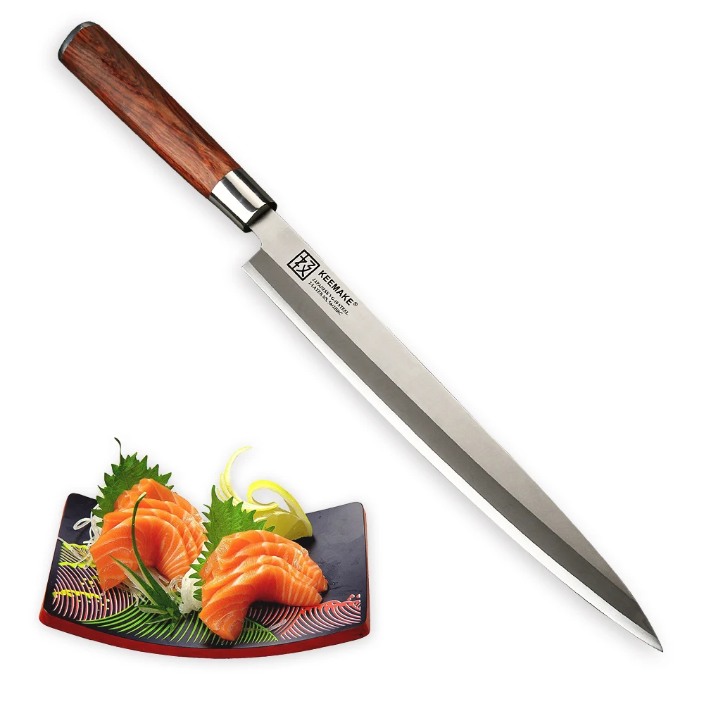 

SUNNECKO 10.5" inch Sashimi Kitchen Knife Japanese VG10 2-Layer Stainless Steel Blade Razor Sharp Cut Wood Handle Cutting Tools