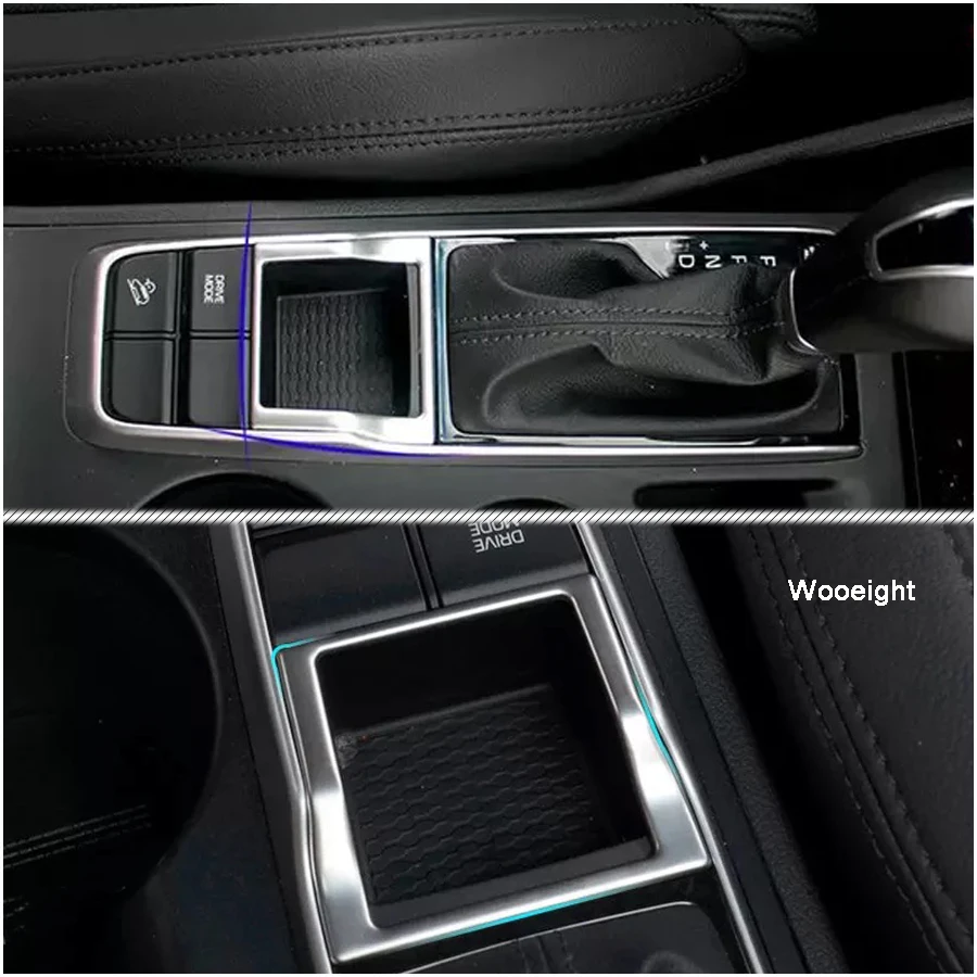 Wooeight Silver Gear Shift Trim For Hyundai Tucson 2015 2016 2017 2018 Car Interior Accessories Stainless Steel Frame Cover (7)