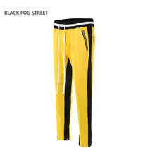 Черные противотуманные уличные новые стильные желтые белые штаны на молнии хип-хоп модная городская одежда красные зеленые брюки как у Джастина Бибера