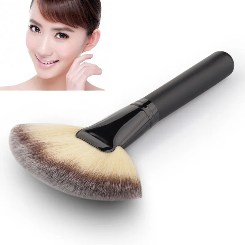 

Makeup Fan Shape Pro Cosmetic Brush Blending Highlighter Contour Face Powder New