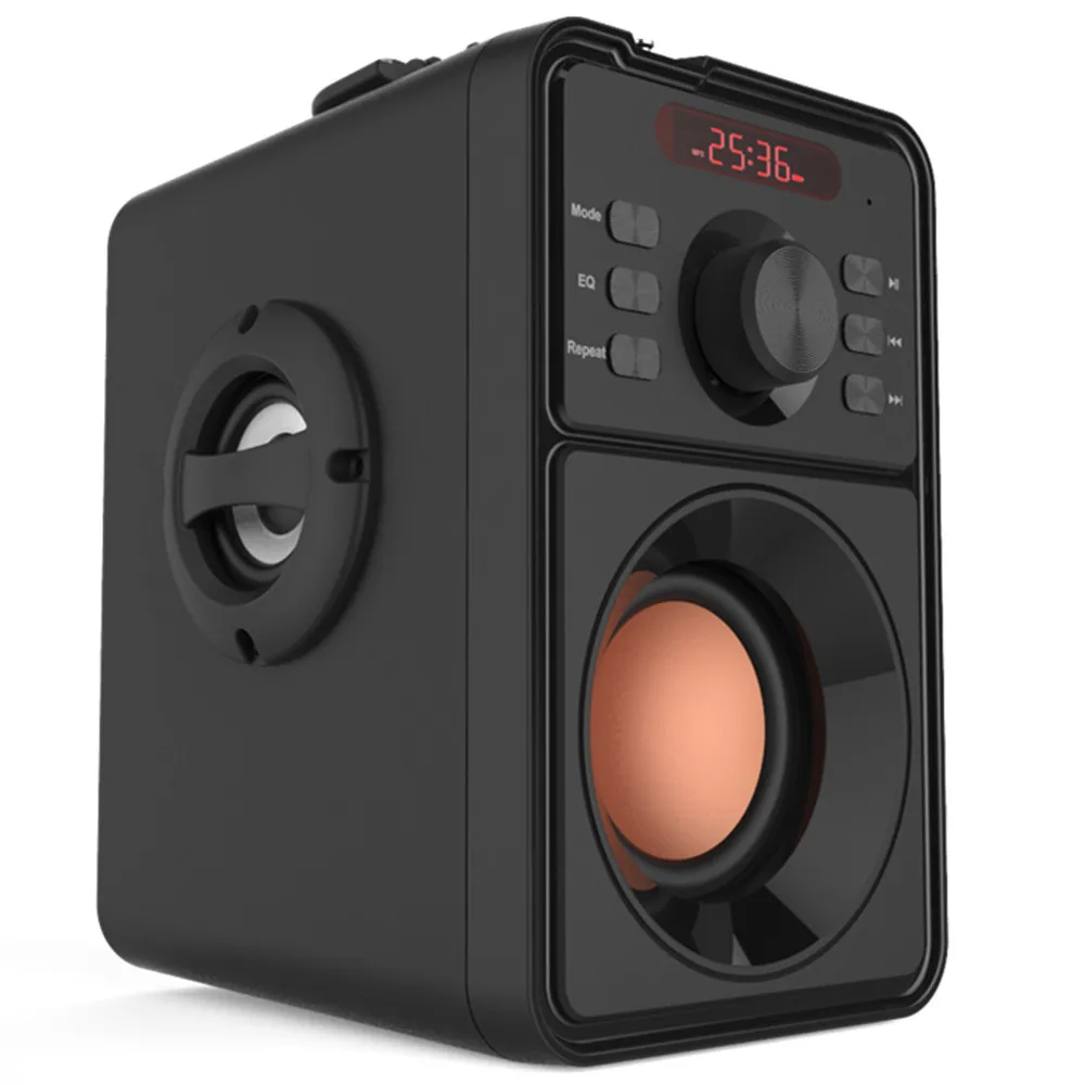 

Abuzhen Portable Bluetooth Speaker Wireless Soundbar Support USB AUX Line in TF Card FM Radio Alarm Clock with LED Time Display