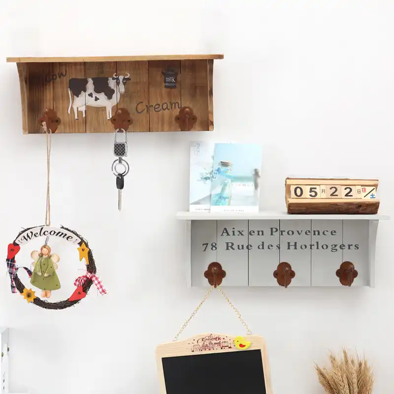European Retro Cow Rack Wall Key Hanger Creative Wood Decorative Hooks Key Holder Wall Home Storage Organization Wall Decoration Aliexpress