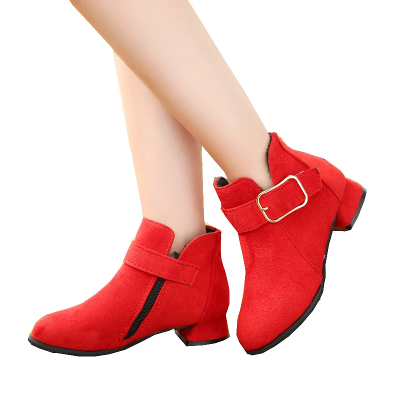 New 2018 Autumn Winter Children Little Girl Plus Velvet Warm Ankle