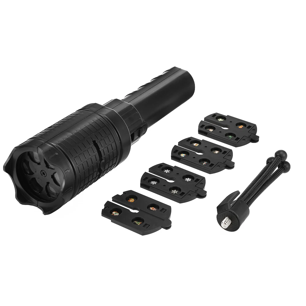 

Creative Handheld LED Flashlight Projection Lamp With 4 Slide Cards AAA Battery Charging Portable Lighting Torches With Tripod