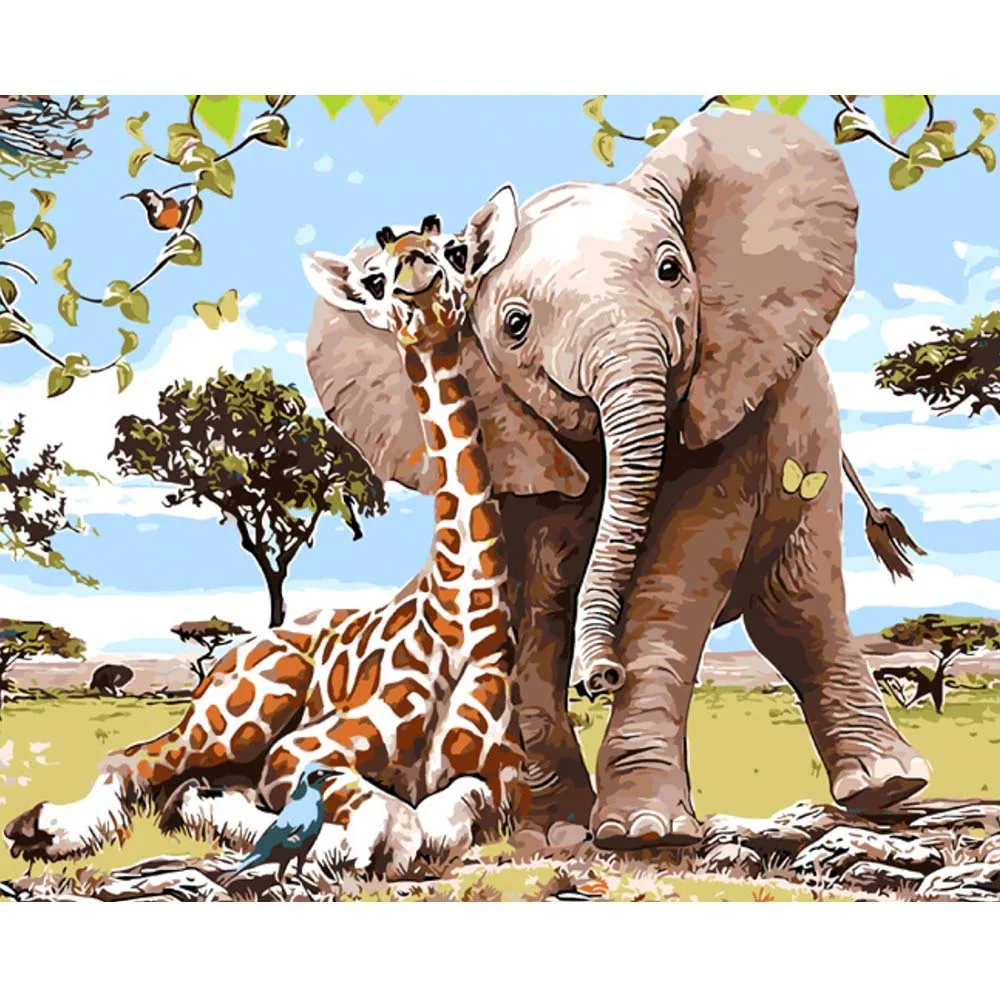 

Elephant DIY Coloring Painting By Numbers Modern Wall Art Picture Paint By Number Unique Gift For Home Decor Pintura Numerada