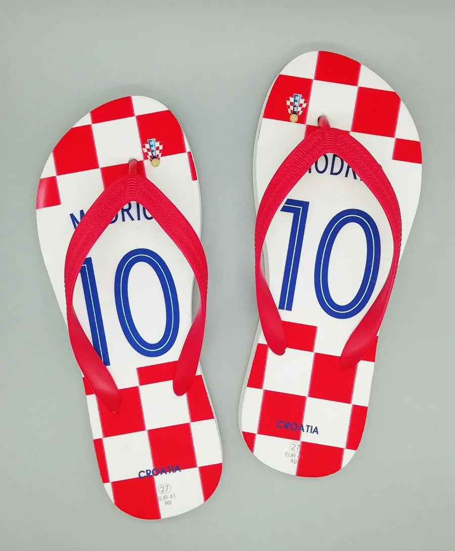 Croatia National Team Slippers MODRIC ANY NAME Soccer Flip Flops Sports