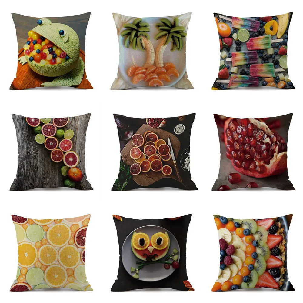 

Pillowcases 3D Print Pillow Fruit Style Cotton And Linen Pillow Case Waist Cushion Cover Kussenhoes Housse de Coussin Cojines
