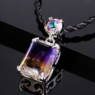 Nasiya, дизайн, колье, веревка, ожерелье с турмалиновым кулоном, Короткий воротник, ожерелье для женщин, для вечеринки, на день рождения,, подарок - Цвет камня: Фиолетовый