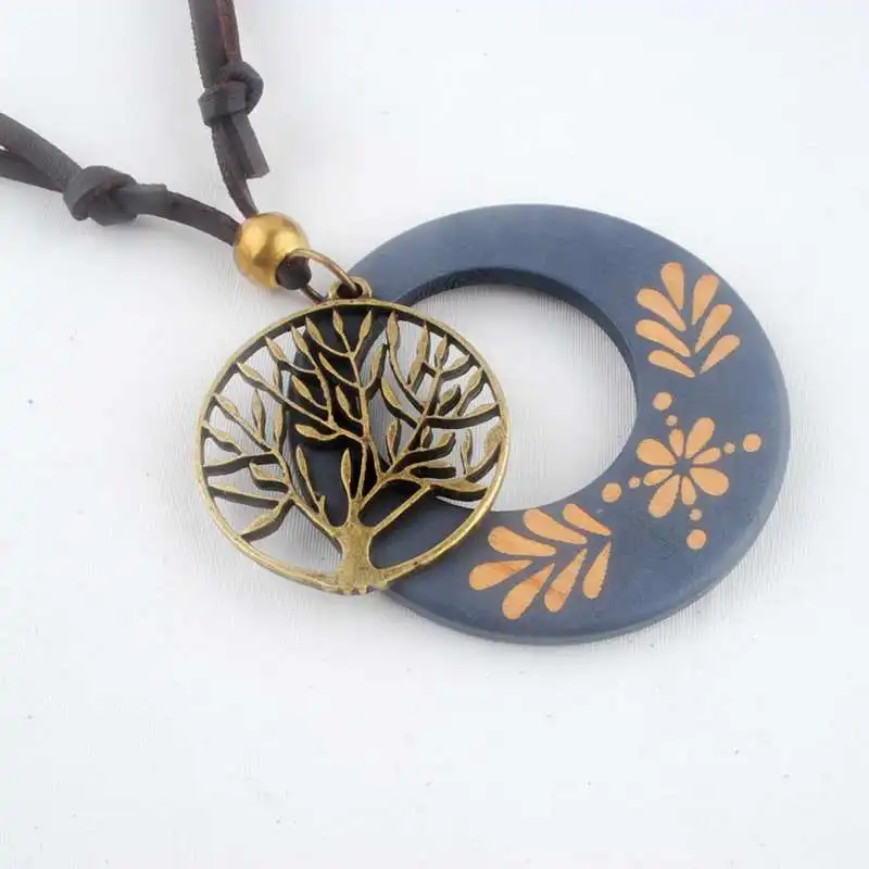 Винтажное ожерелье цепочка с подвеской в виде дерева|tree pendant|rope chain necklacechain necklace |