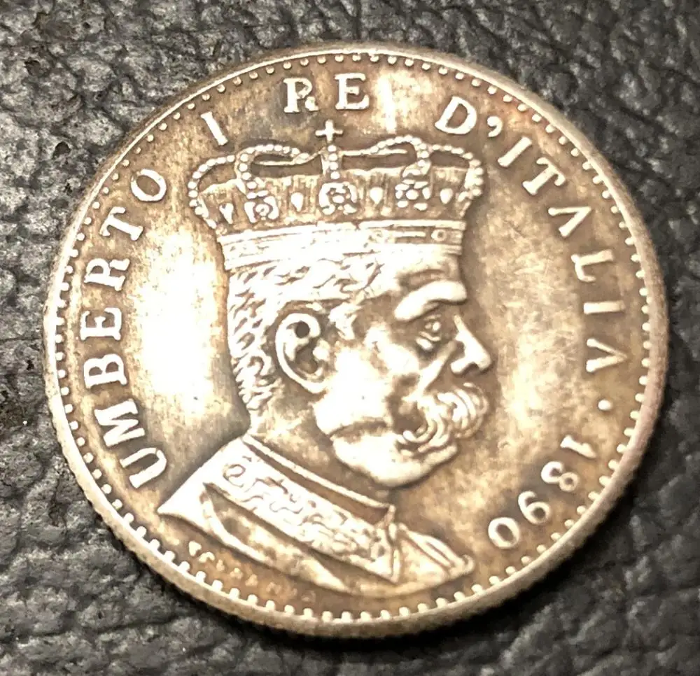 1890 Эритрея 1 Лира Умберто I Серебряная копия монеты|coins silver|coin coppercoin |
