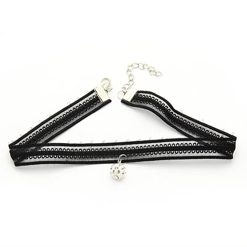 NEW Fashion Choker Necklace Set Stretch Velvet Classic Gothic Tattoo Lace Choker Elegant Jewelry Collier ras de cou A24#N (1)