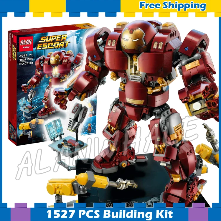 

1527pcs Super Heroes Black Panther the Hulk Buster: Lutron Edition 07101 Model Building Blocks Gifts sets Compatible With lego
