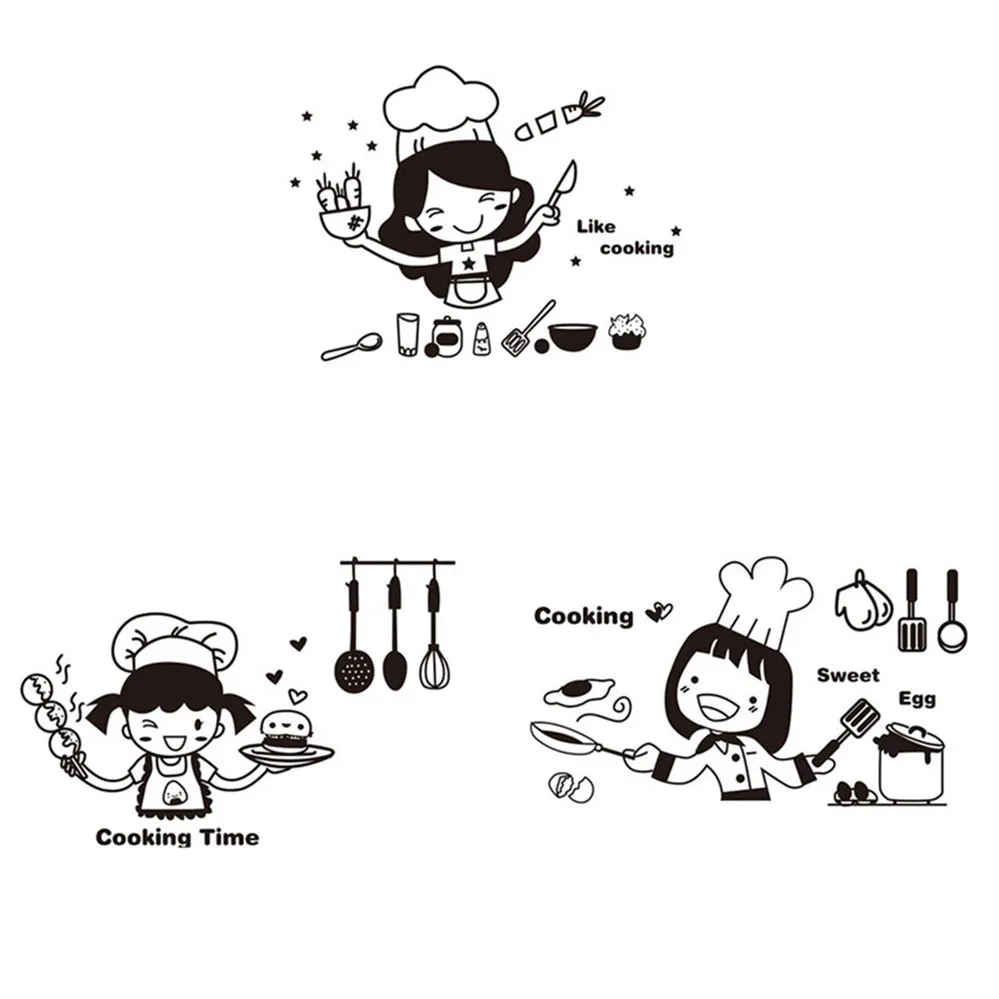wall sticker Kitchen Light Switch Sticker Cute Cook Vinyl ...