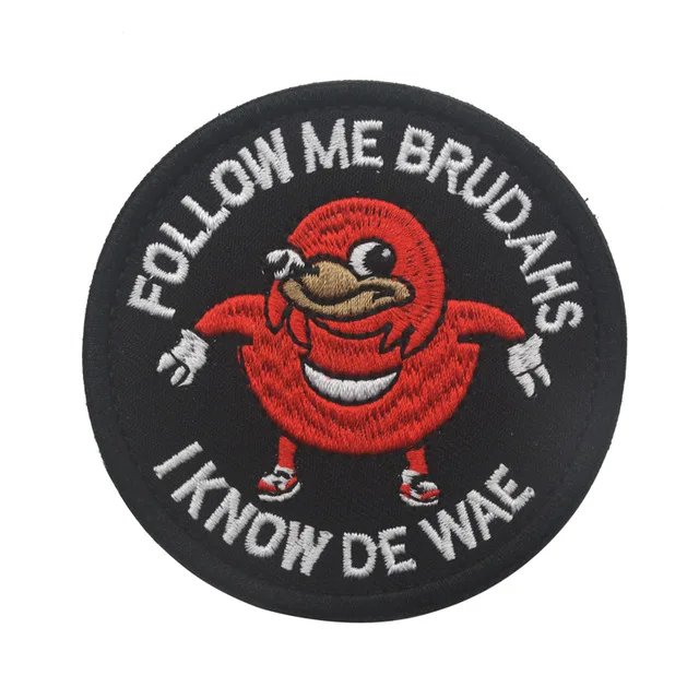 Ugandan-Knuckles-Patch-Follow-me-I-Know-De-Wae-Hook-Loop-Patch-Black-Meme-Patch-Badge.jpg_640x640