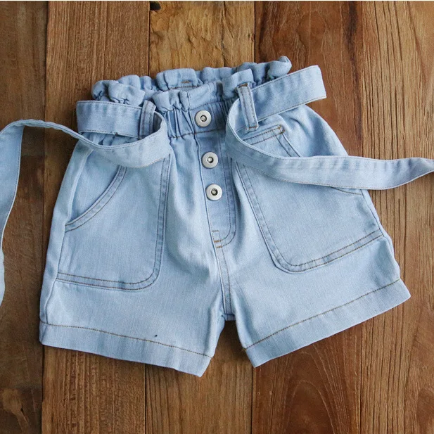 teen girls summer clothing jeans shorts girls 6 8 10 12 14 16 years with belt blue denim toddler
