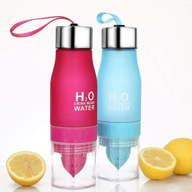 Creative Fruit Juice Infuser Water Bottle 650ml Plastic Portable Casual Lemon Juice Cup Sport Drinking Bottles