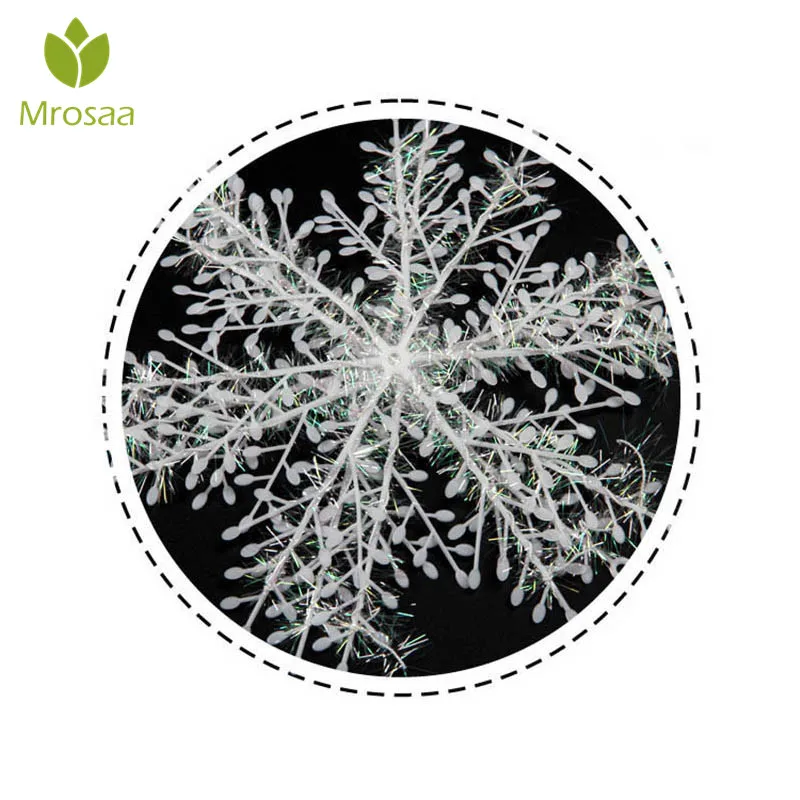 Mrosaa 30pcs 11cm Christmas Snowflake Christmas Tree Decoration Fake Snowflakes Hanging Pendant Frozen Party Supplies 2018