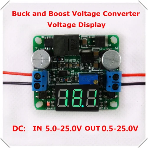 5, алюминиевая крышка, 25В Напряжение дисплей DC-DC регулируемый шаг вверх/вниз Питание модуль наддува и понижающий преобразователь LM2596& LM2577 [4 шт./лот] - Цвет: green